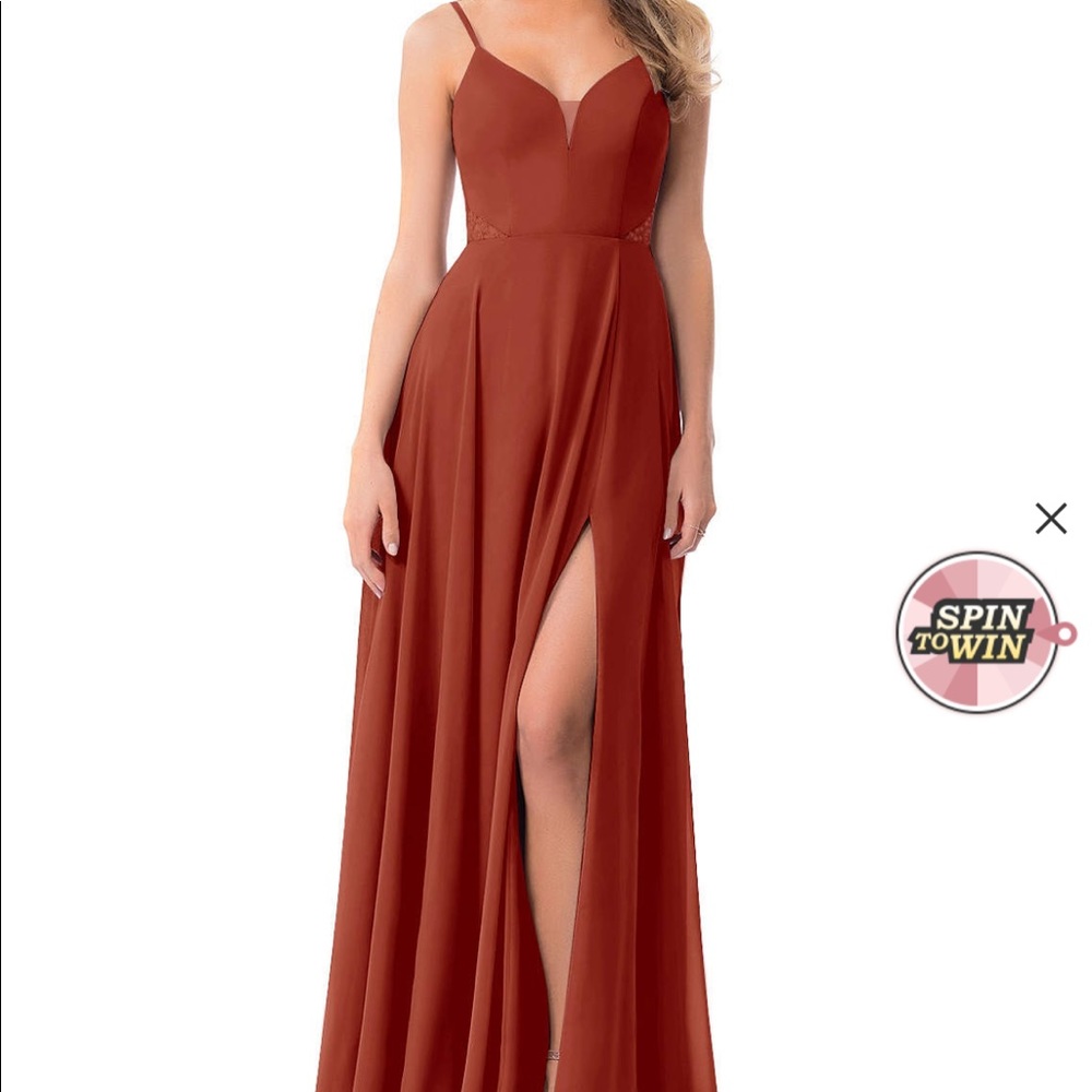 Azazie Zendaya Rust Dress